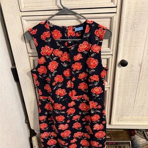 Banana Republic Red Floral Midi Dress